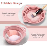 Foldable Silicone Brush Cleaner Bowl-Green-State of Style
