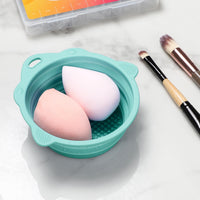 Foldable Silicone Brush Cleaner Bowl-Green-State of Style