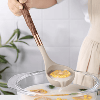 Food-safe Silicone Kitchen Utensils with Wooden Handle - KitchenElegance-State of Style