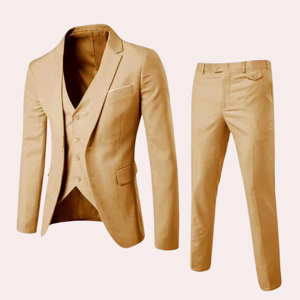 Formal and Comfortable Men's Suit - Thomas-Khaki-S-State of Style