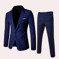 Formal and Comfortable Men's Suit - Thomas-Navy Blue-S-State of Style