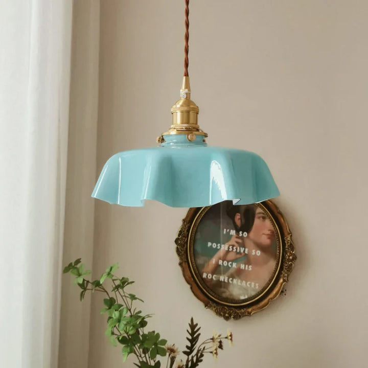 French Brass Pendant Light - BrassChic-Cream Yellow-Warm White-State of Style