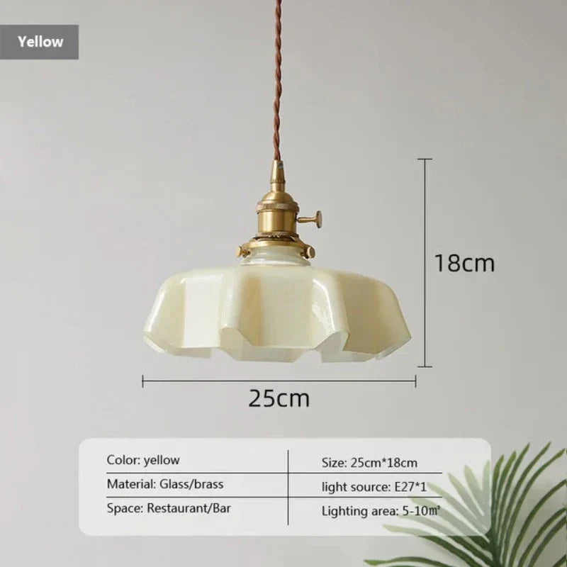 French Brass Pendant Light - BrassChic-Cream Yellow-Warm White-State of Style
