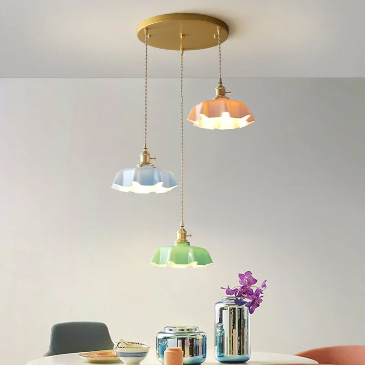 French Brass Pendant Light - BrassChic-Cream Yellow-Warm White-State of Style
