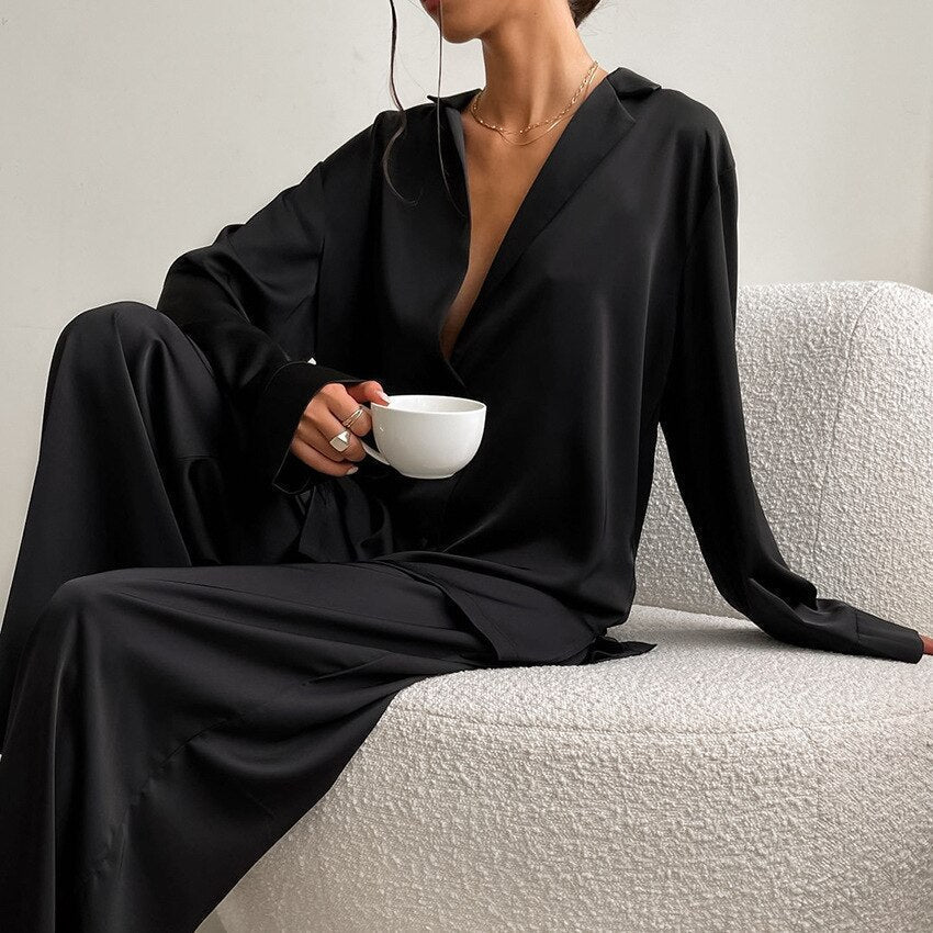 FrenchinsPyjama | Soft & Stylish Pajama Set for Women-Black-S-State of Style