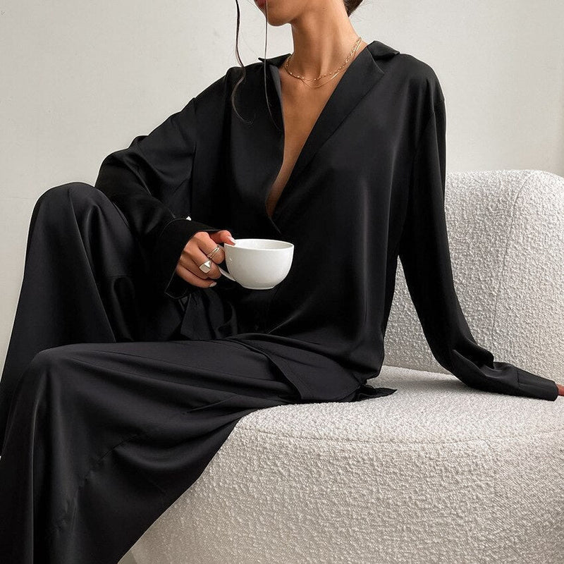 FrenchinsPyjama | Soft & Stylish Pajama Set for Women-Black-S-State of Style