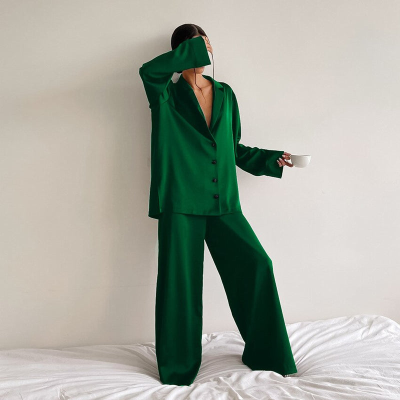 FrenchinsPyjama | Soft & Stylish Pajama Set for Women-Green-S-State of Style
