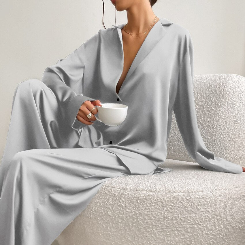 FrenchinsPyjama | Soft & Stylish Pajama Set for Women-Grey-S-State of Style