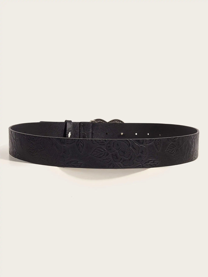 Frieda Traditional Belt – Retro PU Leather Belt with Love Buckle-100 CM-State of Style