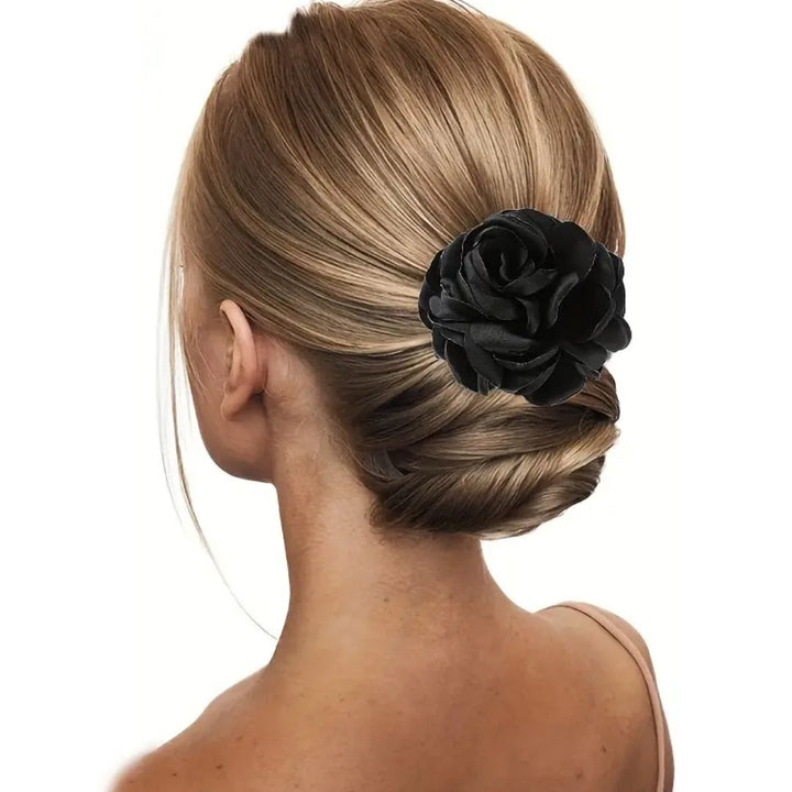 Frieda Traditional Hair Accessories – Retro Floral Hair Clips-Black-State of Style