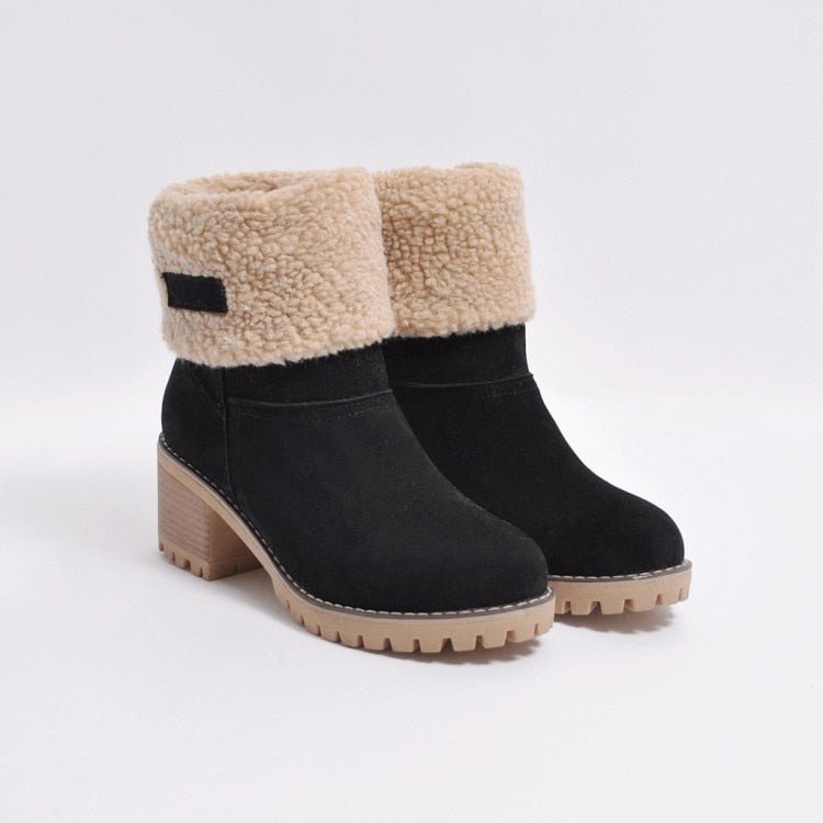 FrostStep Winter Boots | Insulated Winter Ankle Boots with Heel for Women-Black-3.0-State of Style