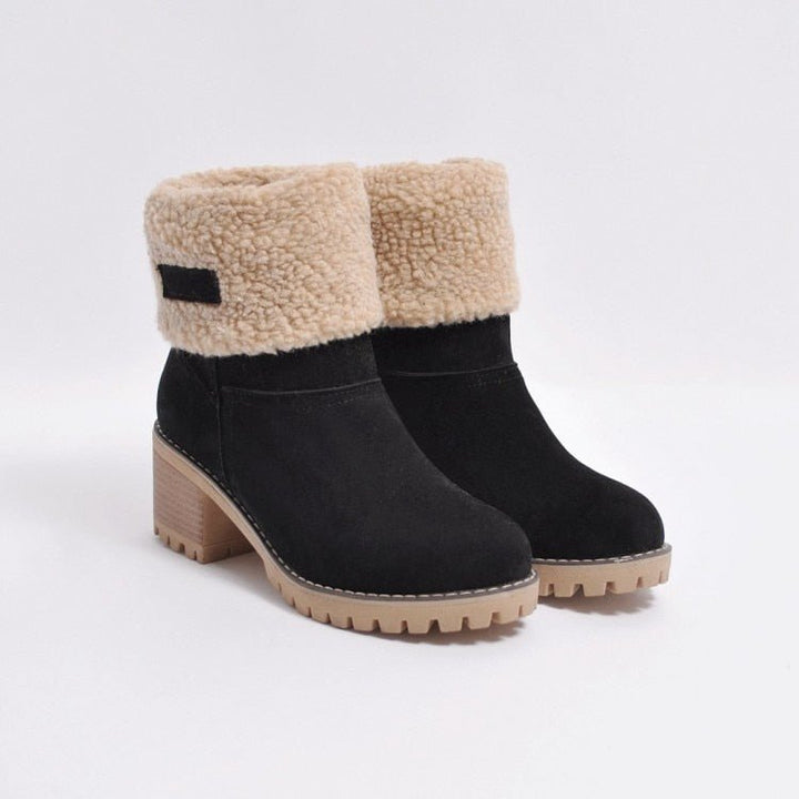FrostStep Winter Boots | Insulated Winter Ankle Boots with Heel for Women-Black-3.0-State of Style