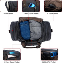 Expandable Canvas Weekender Duffel Bag – 40L to 50L Travel Carry-On