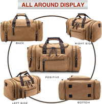 Expandable Canvas Weekender Duffel Bag – 40L to 50L Travel Carry-On