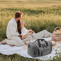 Expandable Canvas Weekender Duffel Bag – 40L to 50L Travel Carry-On