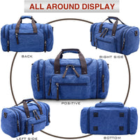 Expandable Canvas Weekender Duffel Bag – 40L to 50L Travel Carry-On