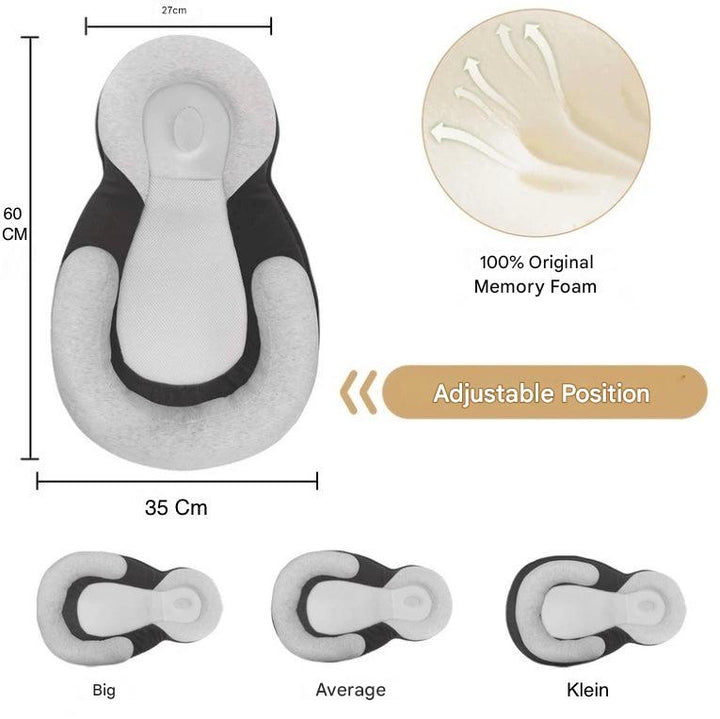 Ergonomic portable baby bed with head support to prevent flattening of the head – Sleep Cocoon