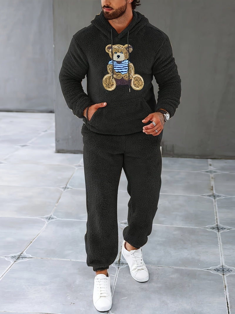 Fuzzy Fleece Two-Piece Outfit Set - Logan-Black-S-State of Style