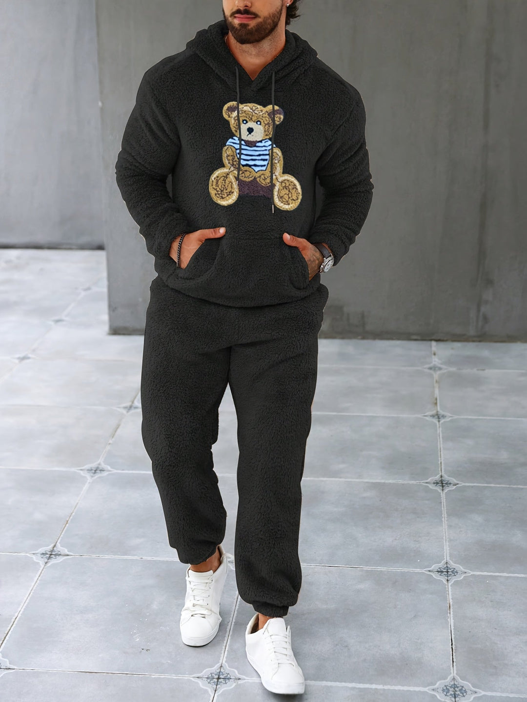 Fuzzy Fleece Two-Piece Outfit Set - Logan-Dark Green-S-State of Style
