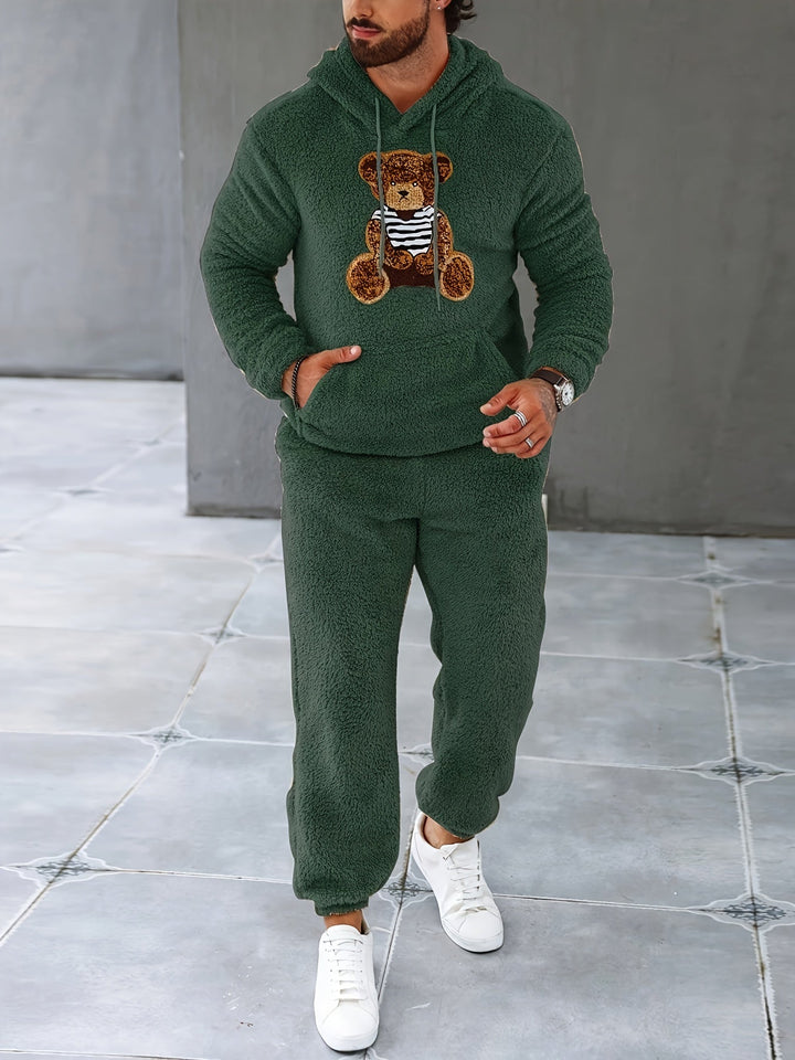 Fuzzy Fleece Two-Piece Outfit Set - Logan-Dark Green-S-State of Style