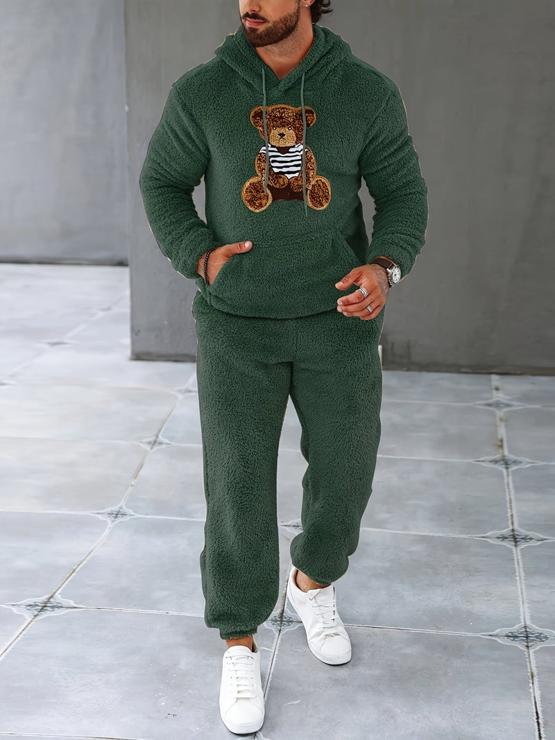 Fuzzy Fleece Two-Piece Outfit Set - Logan-Dark Green-S-State of Style