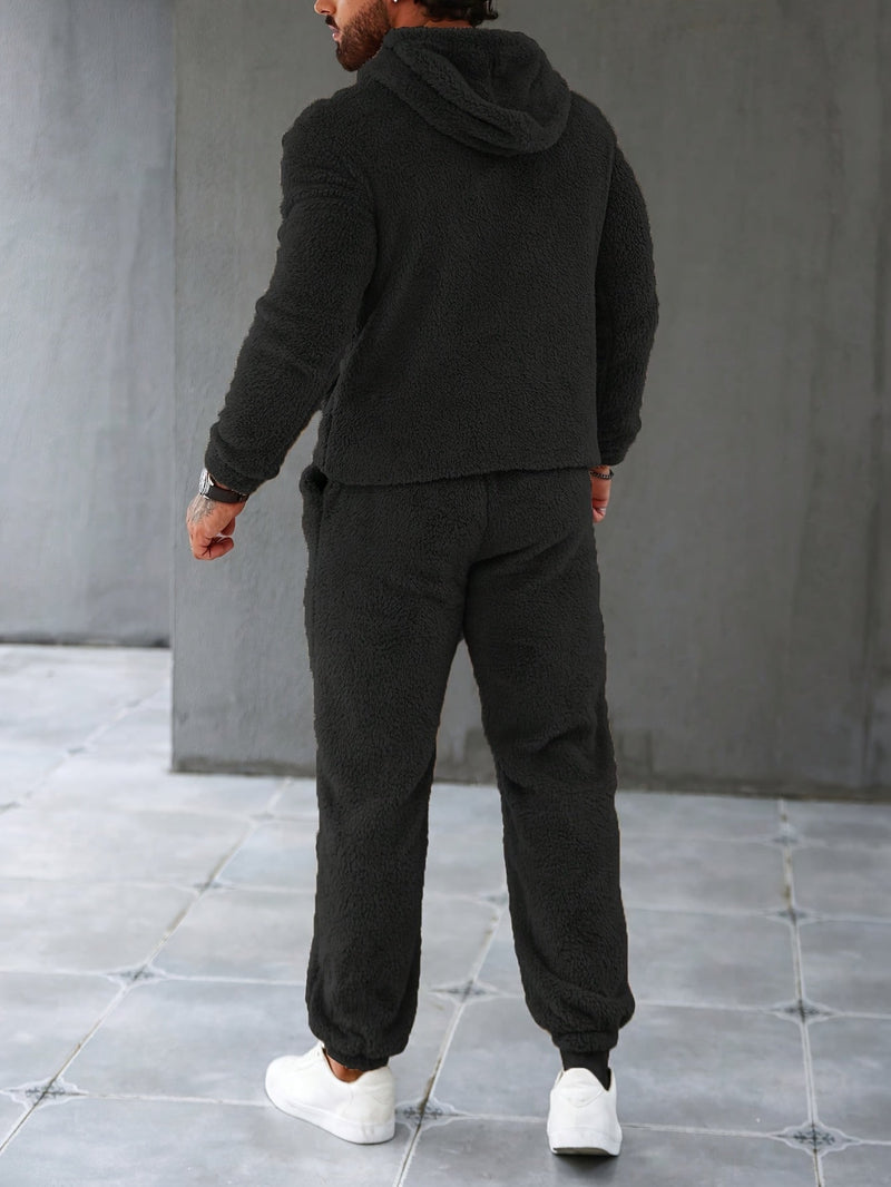 Fuzzy Fleece Two-Piece Outfit Set - Logan-Dark Green-S-State of Style