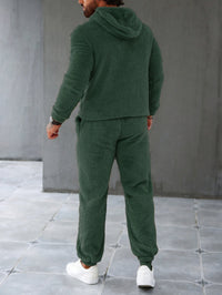 Fuzzy Fleece Two-Piece Outfit Set - Logan-Dark Green-S-State of Style