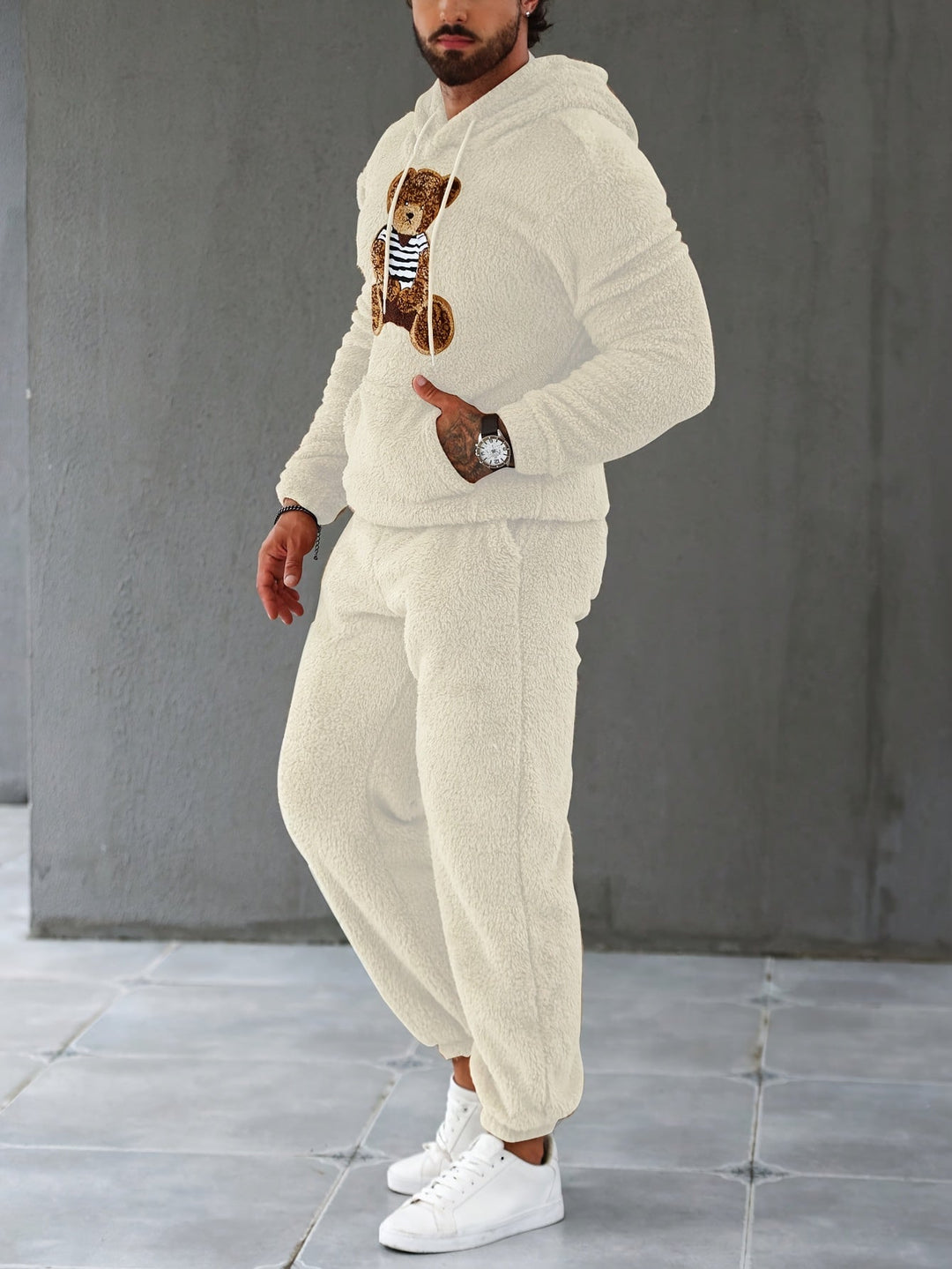 Fuzzy Fleece Two-Piece Outfit Set - Logan-White-S-State of Style