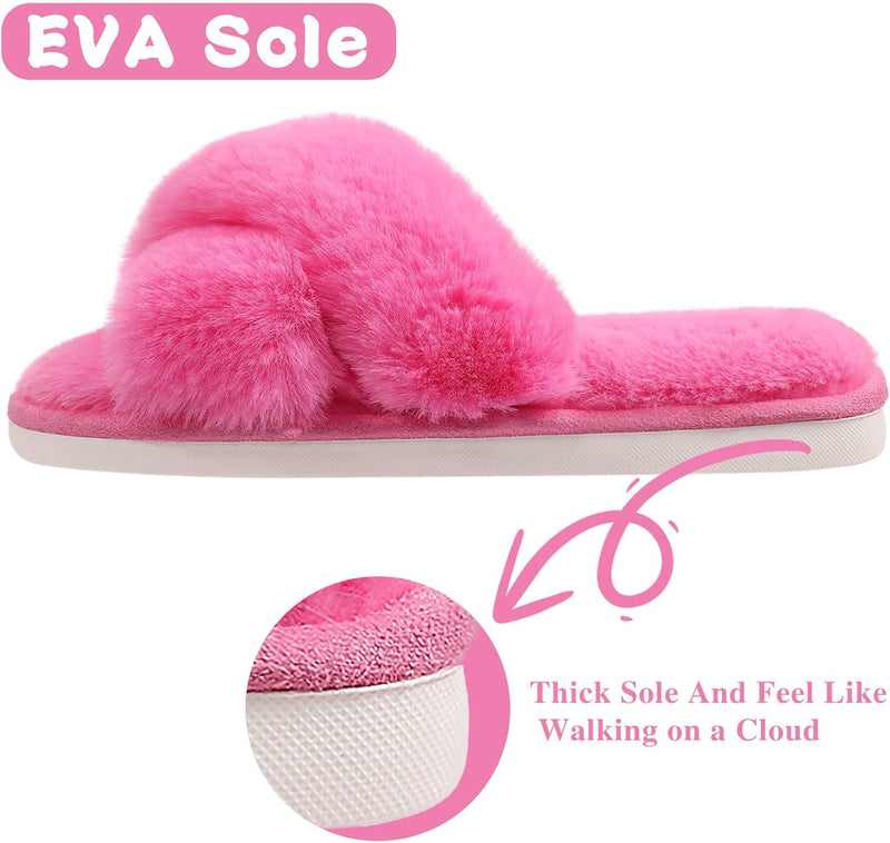 Fuzzy Slippers with Memory Foam - CloudStep-Black-3.5 - 4-State of Style