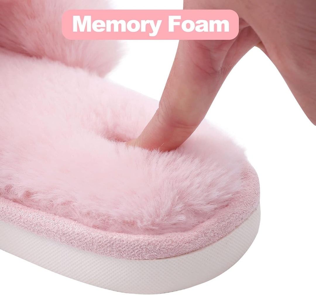 Fuzzy Slippers with Memory Foam - CloudStep-Black-3.5 - 4-State of Style