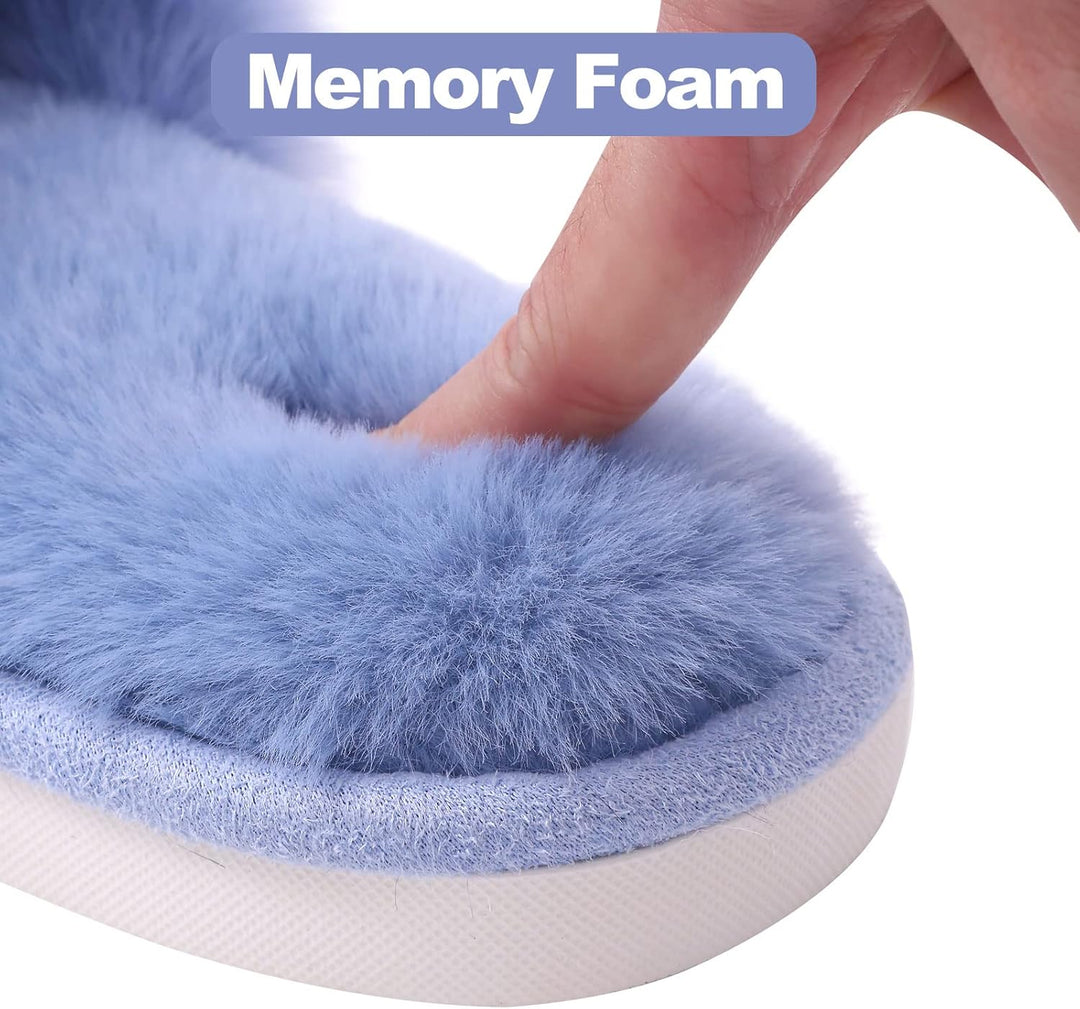 Fuzzy Slippers with Memory Foam - CloudStep-Black-3.5 - 4-State of Style
