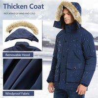 Gabriel Men's Winter Jacket with Detachable Hood-Black-S-State of Style