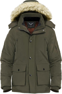 Gabriel Men's Winter Jacket with Detachable Hood-Brown-S-State of Style
