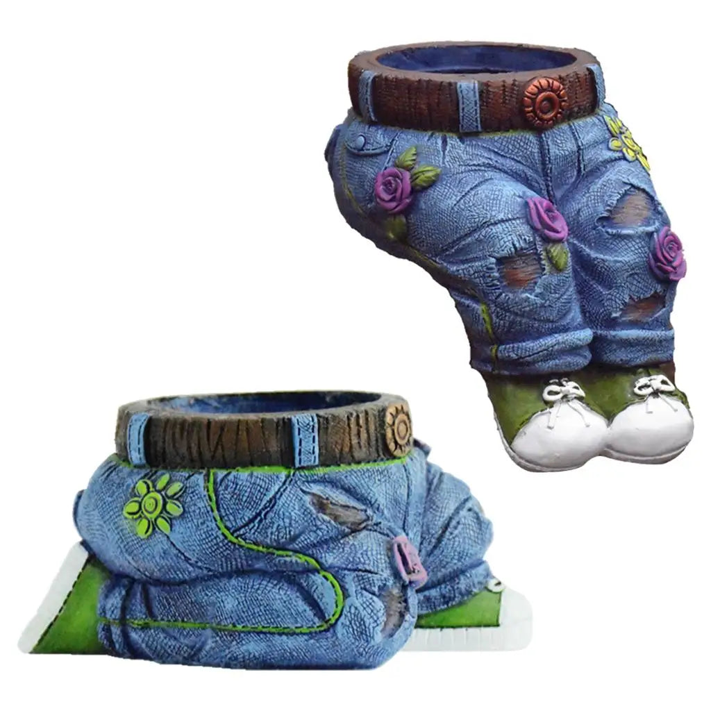 Gardener Resin Succulent Pot Sculpture - GardenBuddy-Kneeling Jeans-State of Style