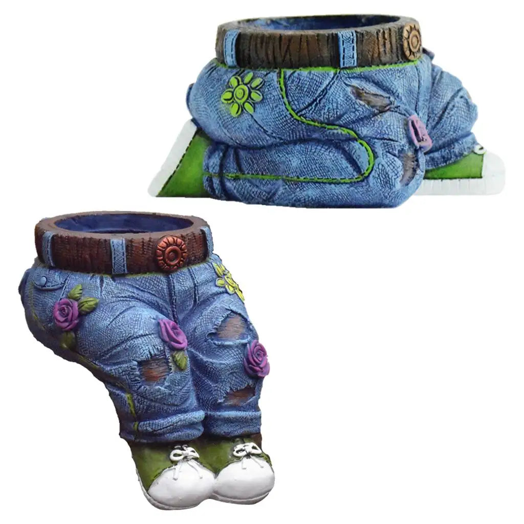 Gardener Resin Succulent Pot Sculpture - GardenBuddy-Kneeling Jeans-State of Style