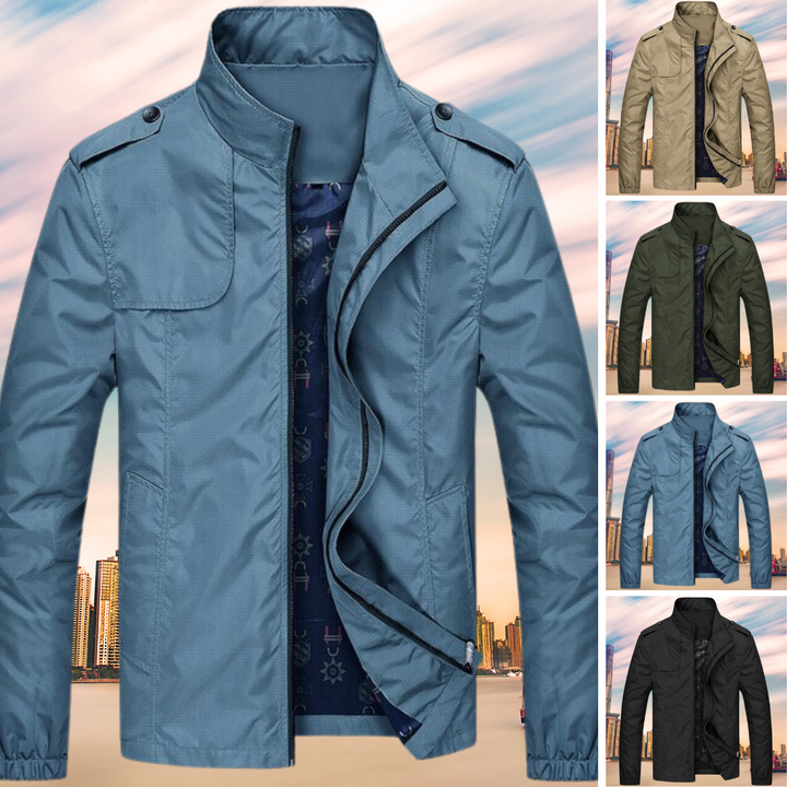 GENTI Oxford Mid-Coat | Modern Waterproof & Windproof Jacket for Men-Khaki-M-State of Style