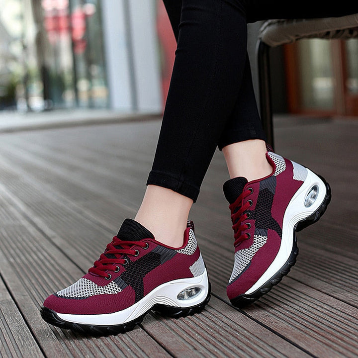 GeorginaSneaks | Orthopedic Sole Shoe for Women-Dark Red-4.5-State of Style
