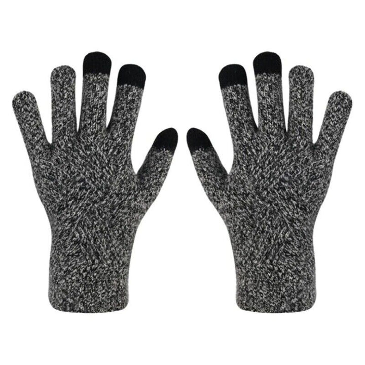 Geraldine Knitted Gloves | Warm & Versatile-Black-Grey-State of Style