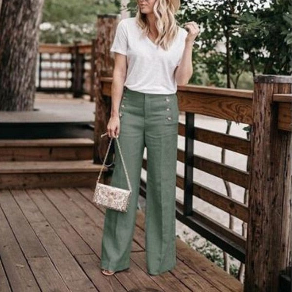 GerdasPants | Linen Trousers for Women-Green-S-State of Style