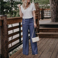 GerdasPants | Linen Trousers for Women-Navy Blue-S-State of Style