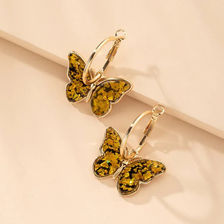 Gilded Butterfly Earrings with Acrylic Crystals – Mariposa-Gold-State of Style