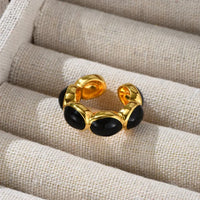 Gilded Onyx Ring - Celina-State of Style