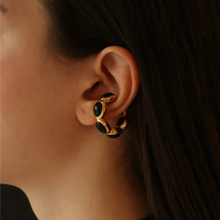 Gilded Onyx Ring - Celina-State of Style