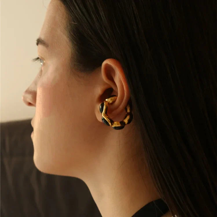 Gilded Onyx Ring - Celina-State of Style