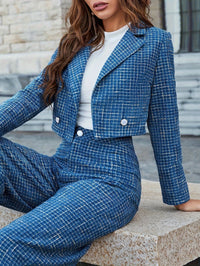 Gingham Tweed Set with High Waist - Camille-S-State of Style