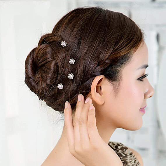 Gisela Traditional Hair Accessory – Rhinestone & Pearl U-Shaped Pins-1-State of Style