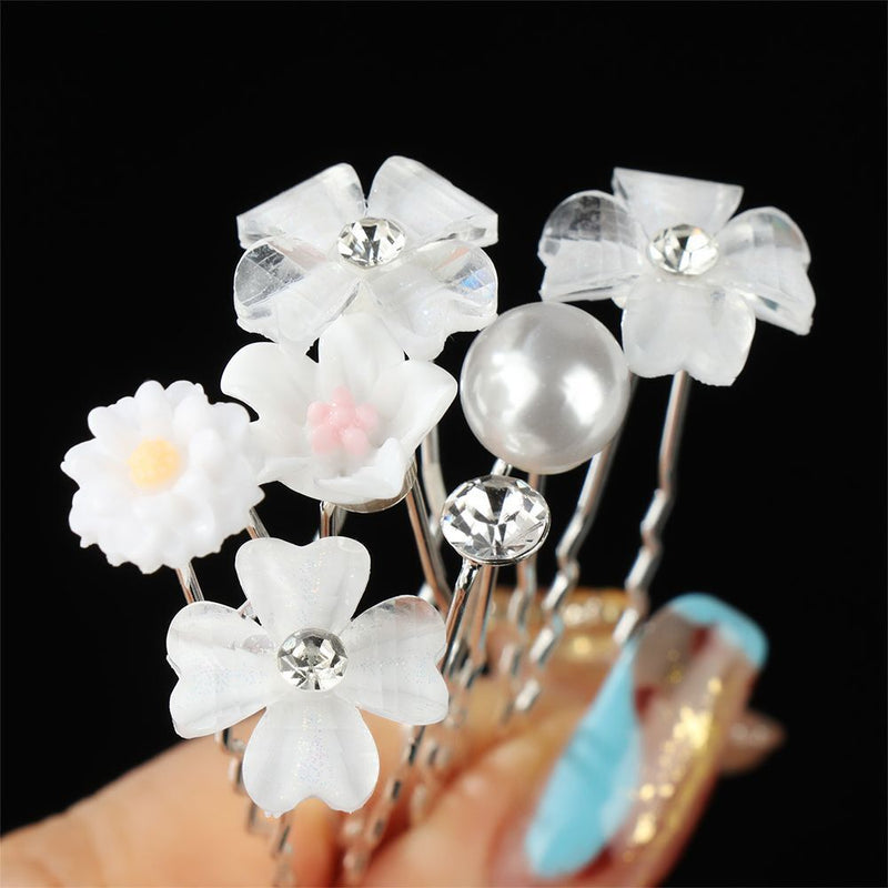 Gisela Traditional Hair Accessory – Rhinestone & Pearl U-Shaped Pins-1-State of Style