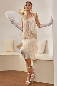 Glamorous Charleston dress from the 1920s - Amelia-Champagne-S-State of Style