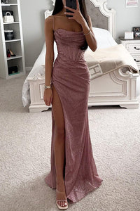 Glamorous Maxi Dress with Sequins and Corset - Celeste-Pink-S-State of Style