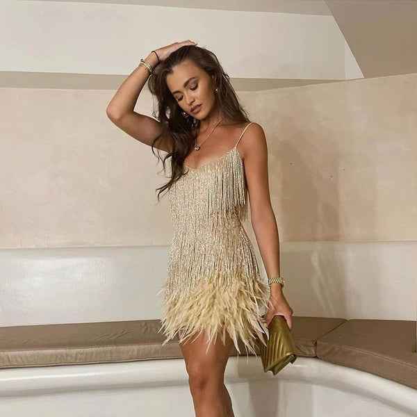 GlamourGlow Cocktail Dress | Elegant & Eye-Catching-Gold-S-State of Style